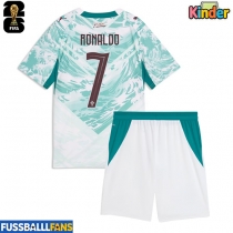 Portugal Cristiano Ronaldo #7 Auswärts Trikotsatz Kinder WM 2026 Kurzarm (+ Kurze Hosen)